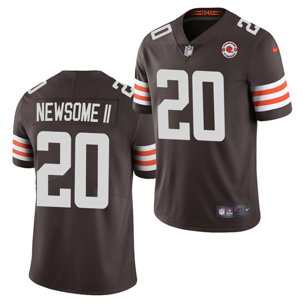 Men's Cleveland Browns #20 Greg Newsome II 2021 Brown 75th Anniversary Vapor Untouchable Limited Stitched NFL Jersey
